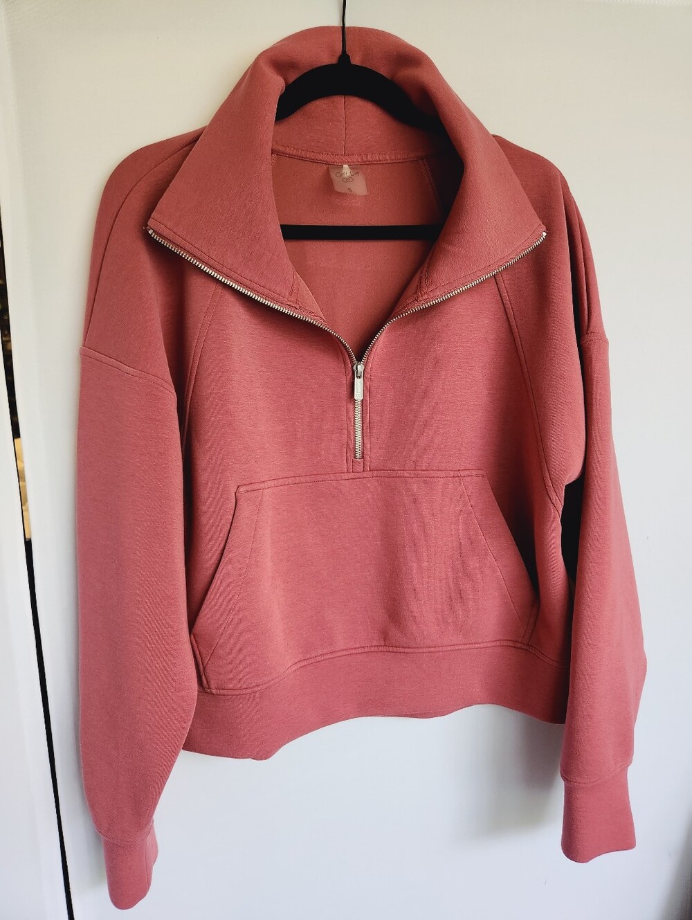CALIA Women's Soft Scuba Half-Zip Pullover Sweatshirt in Dusty Rose - Small